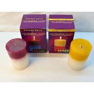 Colorfusion Continuous Color Changing Candle Sugar Cookie & Wild Berry NEW SEAL